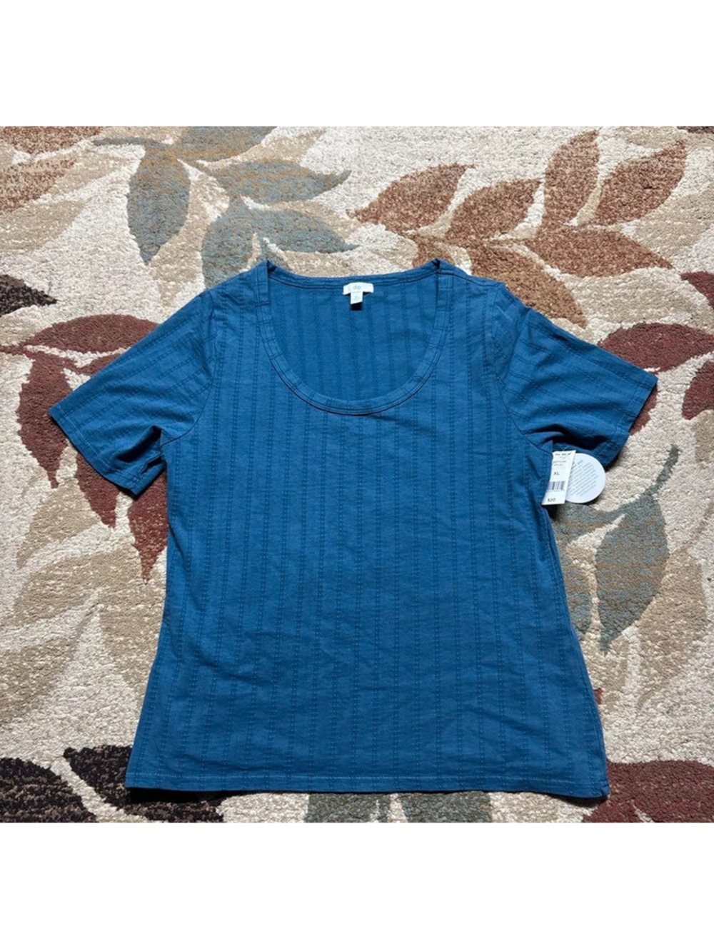 Dip Womens Tee Size XL Short Sleeve Stretch  Blue Shirt